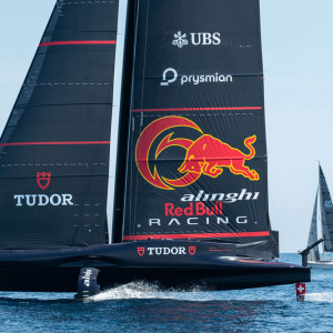 America’s Cup Recon. Monday the 13th of May 2024. 
Alinghi Red Bull Racing (SUI) (AC75 Class) boat 2, practice racing with sailing in the Mediterranean Sea, Barcelona - Spain. 
©Paul Todd/AMERICA’S CUP